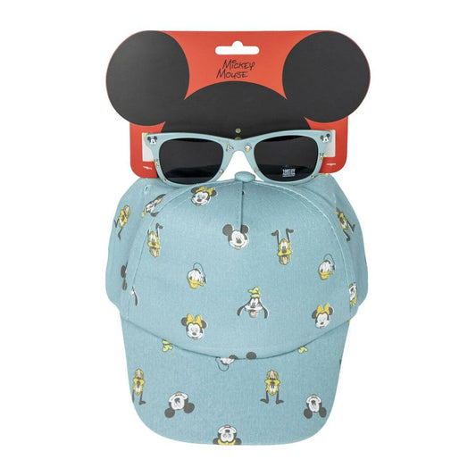 Ensemble casquette et lunettes de soleil Mickey Mouse Bleu (54 cm) 2 Pièces