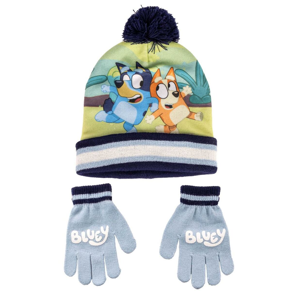 Hat & Gloves Bluey Blue
