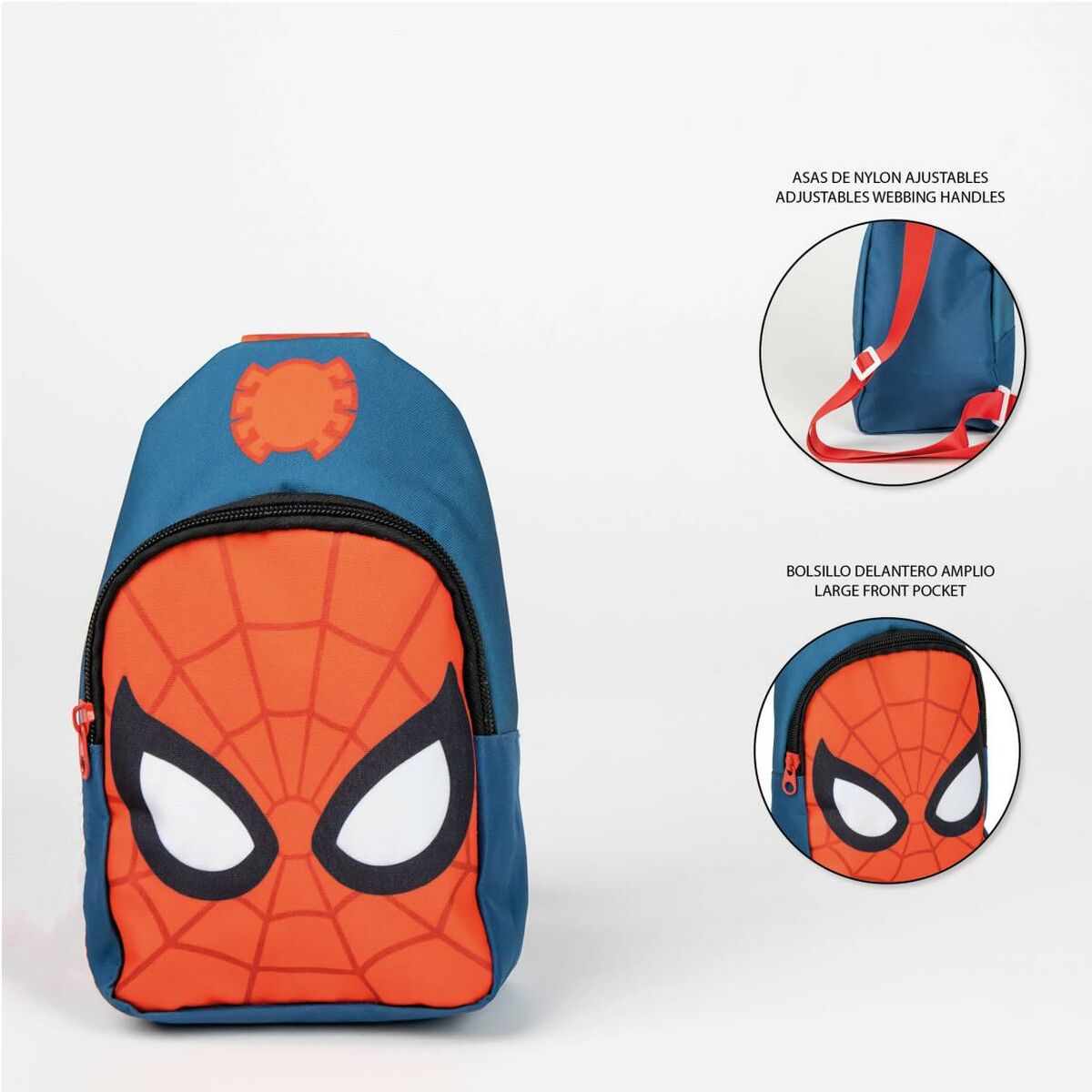 Sac à dos enfant Spider-Man Sac bandoulière Bleu Rouge 13 x 23 x 7 cm