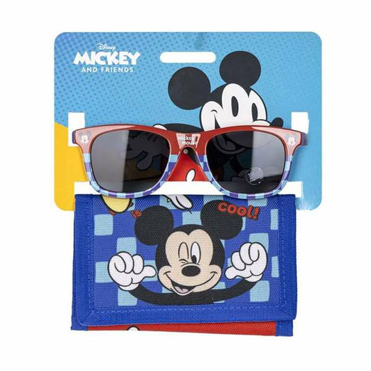 Set aus Sonnenbrille und Portemonnaie Mickey Mouse 2 Stücke Blau