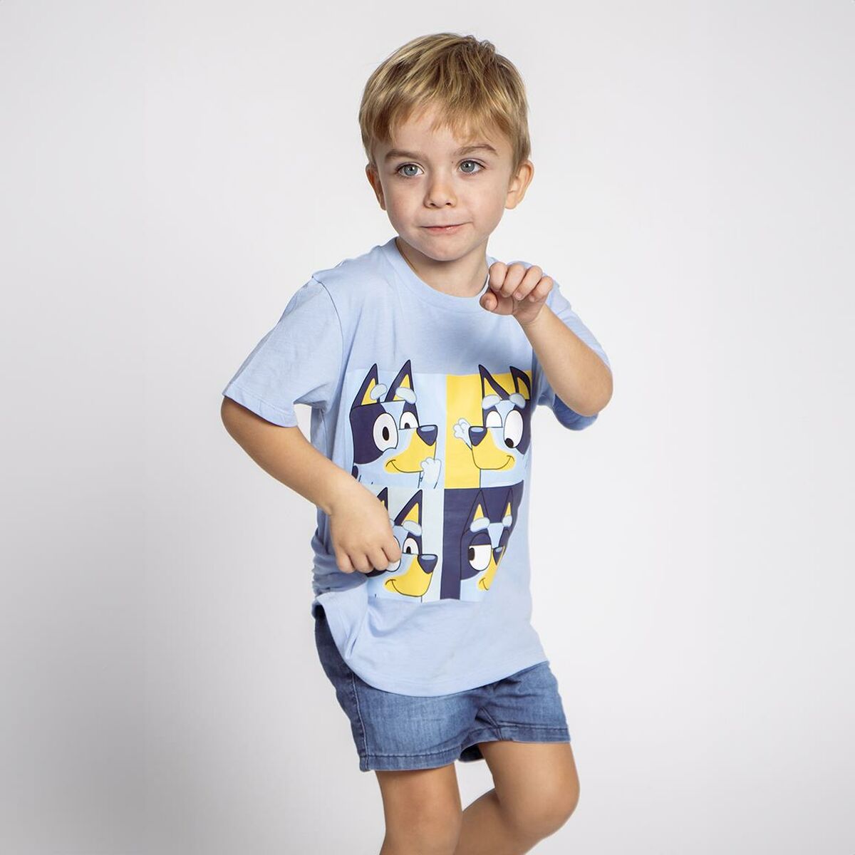 Kurzarm-T-Shirt für Kinder Bluey Hellblau