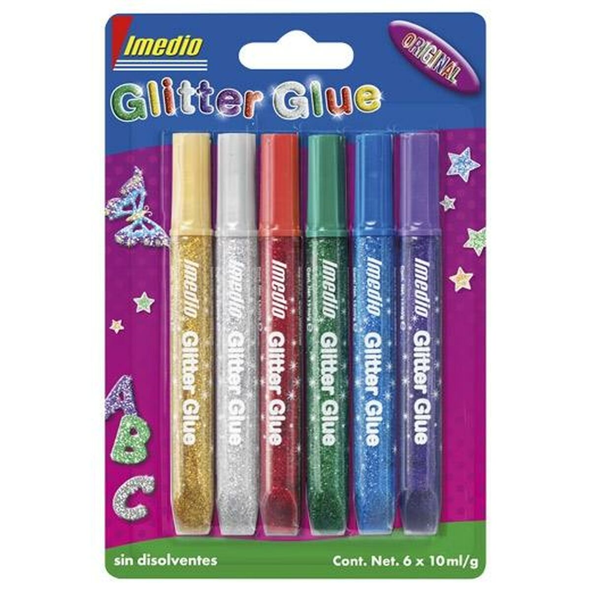 Colle en gel Imedio Glitter Glue Multicouleur (10 Unités)