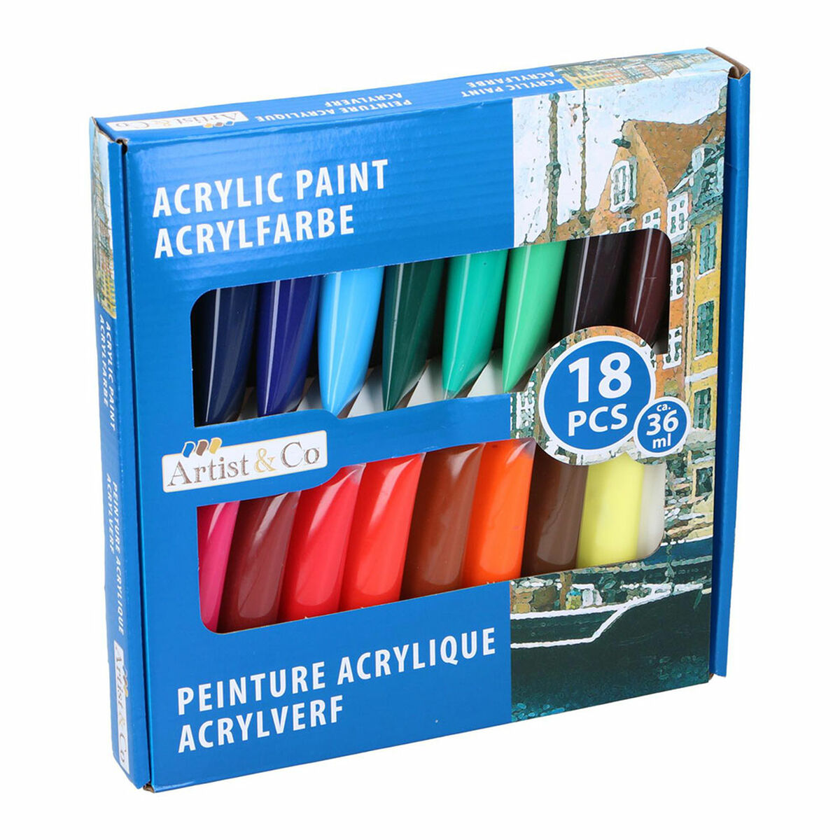 Set de peinture acrylique Artist&CO 18 Pièces 36 ml