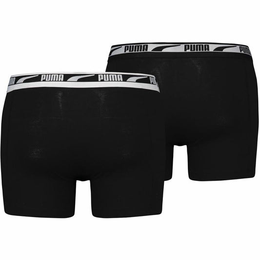 Men's Boxer Shorts Puma Multi Logo Black 2 Units