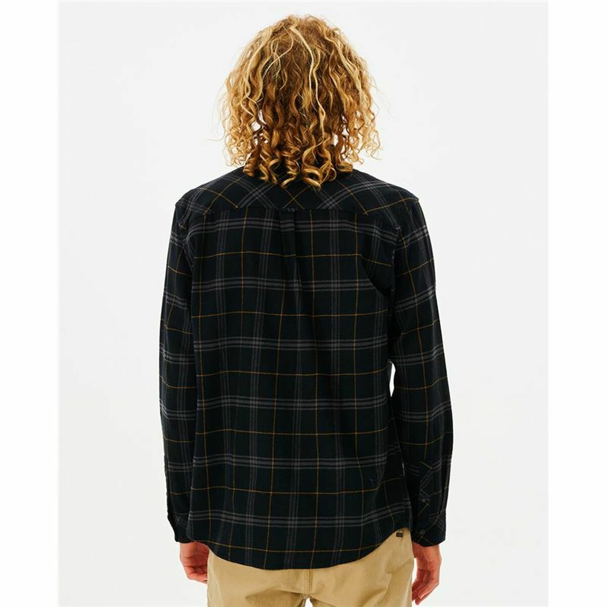 Herren Langarm-Hemd Rip Curl Checked in Flannel Franela Schwarz