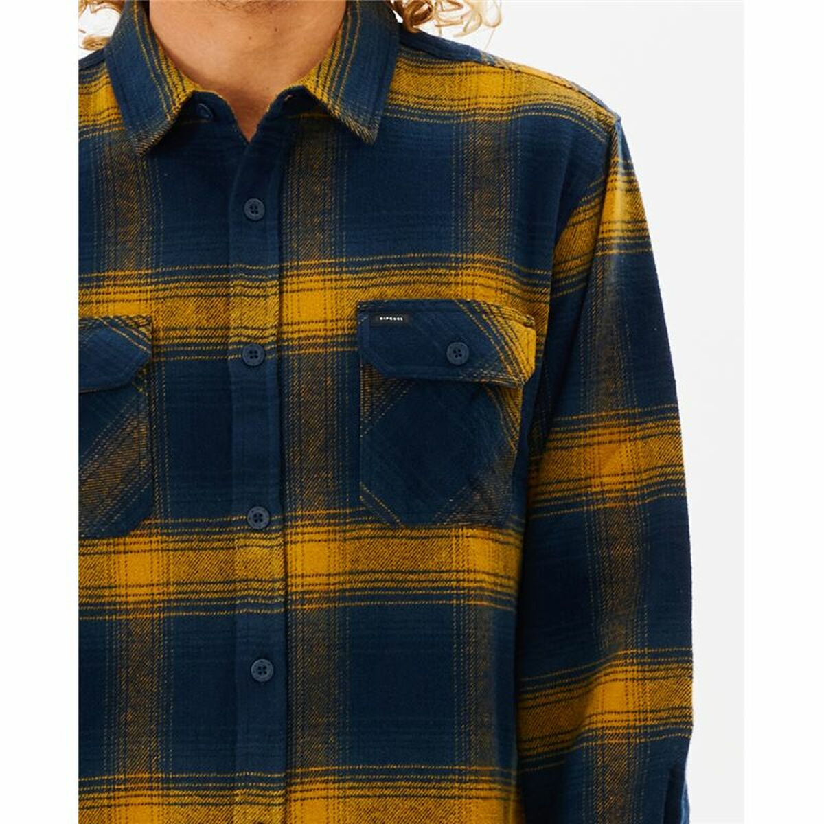 Chemise à manches longues homme Rip Curl Count Jaune Bleu Franela