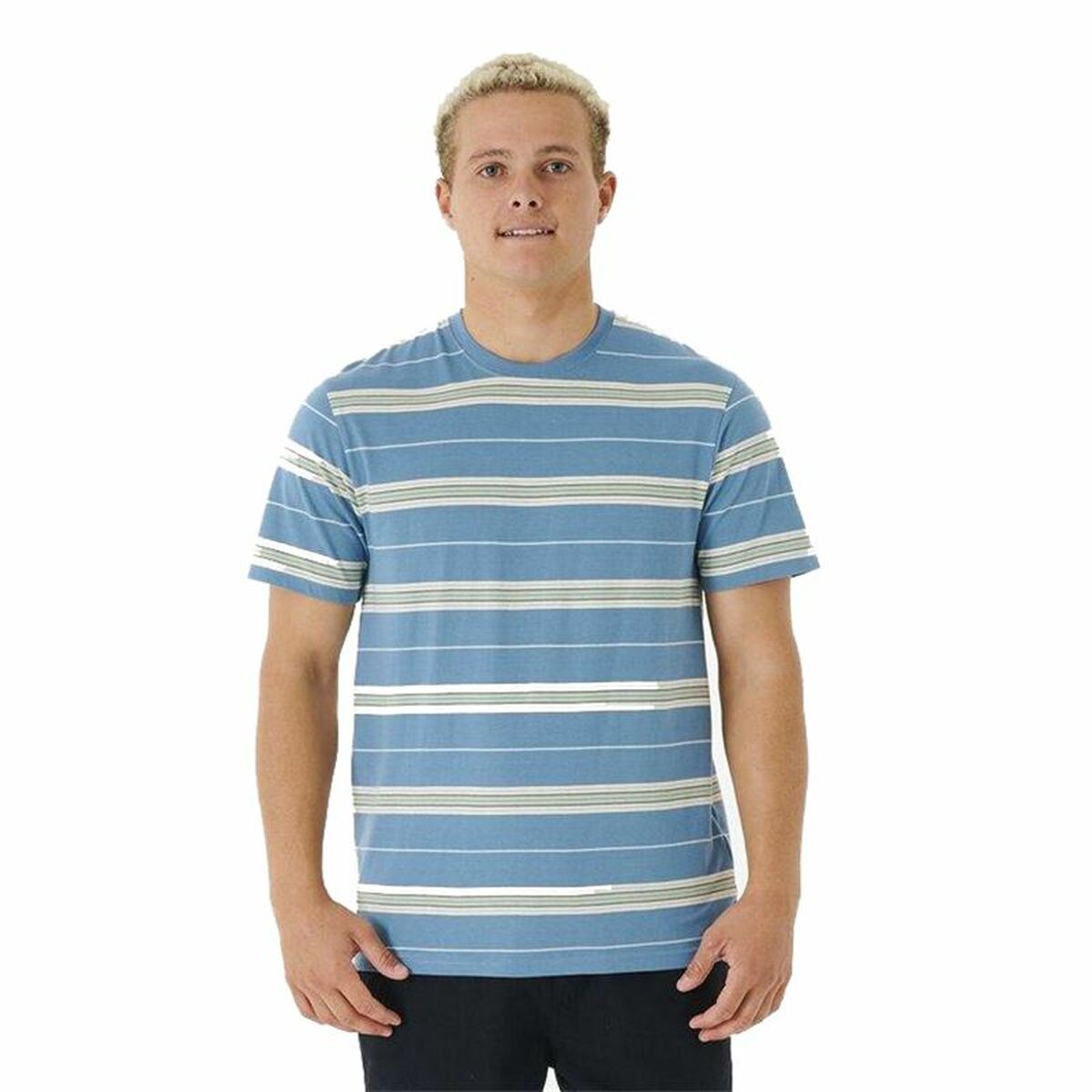 T-Shirt Rip Curl Surf Revival Stripe Aquamarin Herren