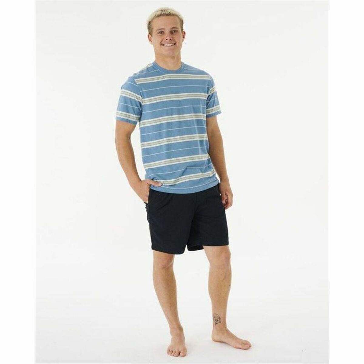 T-Shirt Rip Curl Surf Revival Stripe Aquamarin Herren