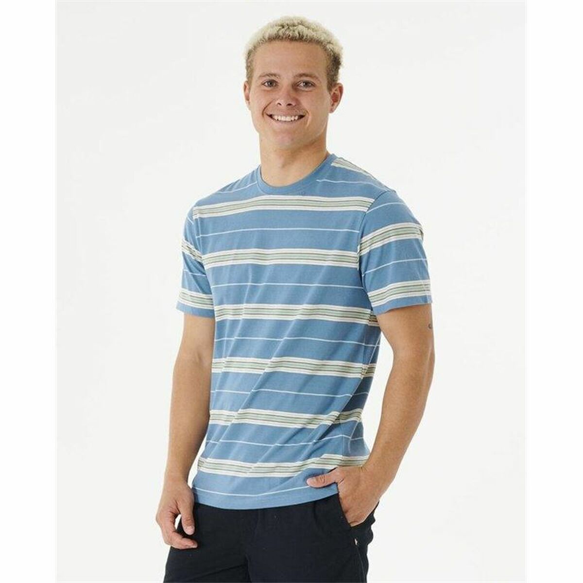 T-Shirt Rip Curl Surf Revival Stripe Aquamarin Herren