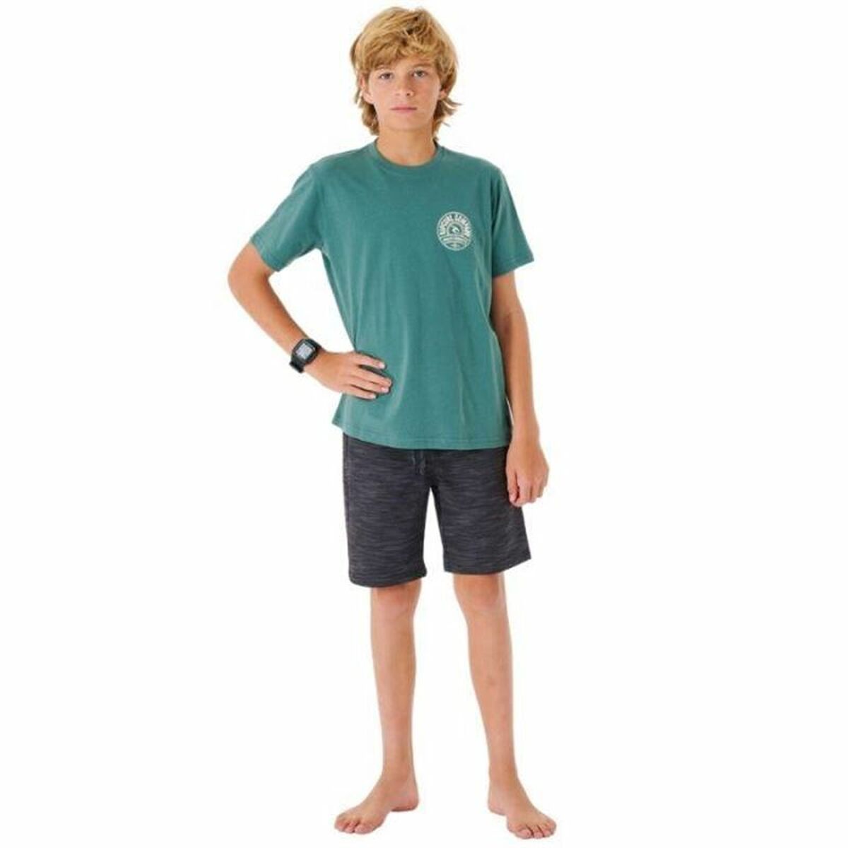 Children’s Short Sleeve T-Shirt Rip Curl Stapler  Blue