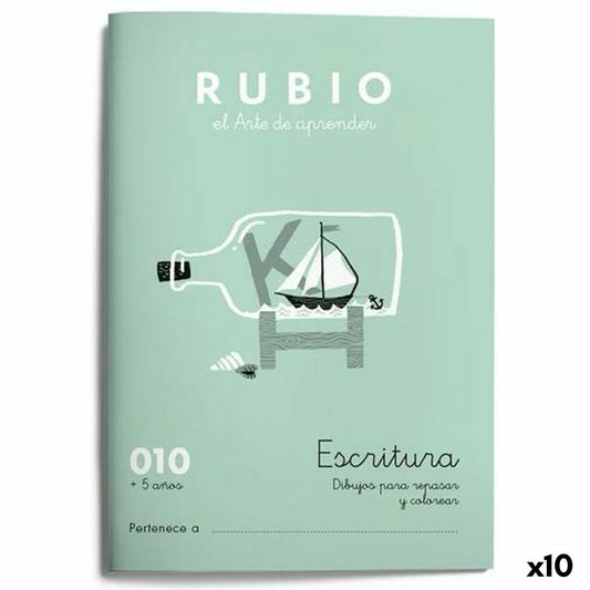 Cahier d'écriture et de calligraphie Rubio Nº10 A5 Espagnol 20 Volets (10 Unités)