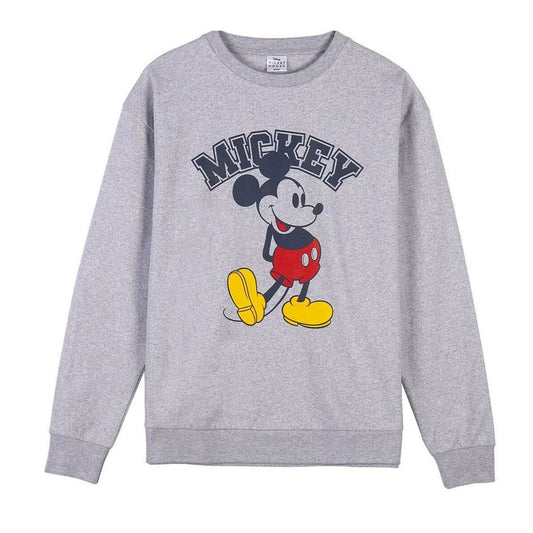 Unisex Sweater ohne Kapuze Mickey Mouse Grau