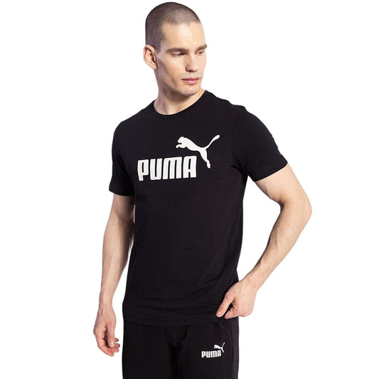 Herren Kurzarm-T-Shirt Puma ESS LOGO TEE 586666 01 Schwarz