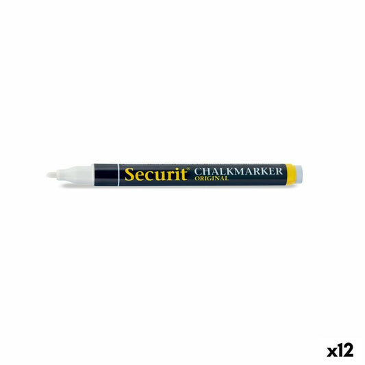 Whiteboard marker Securit White Fine tip (12 Units)