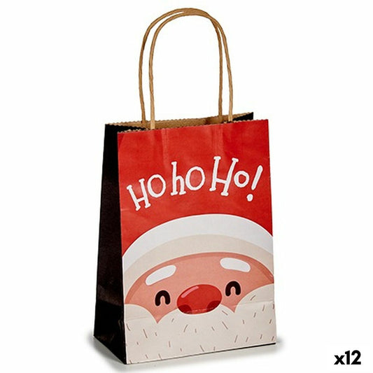 Paper Bag Father Christmas White Red 13,5 x 8 x 21 cm (12 Units)