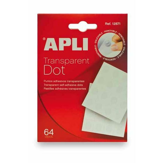 Adhesive labels Apli Points Transparent (12 Pieces)