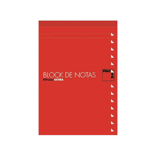 Notepad Pacsa Red 80 Sheets 10 Pieces