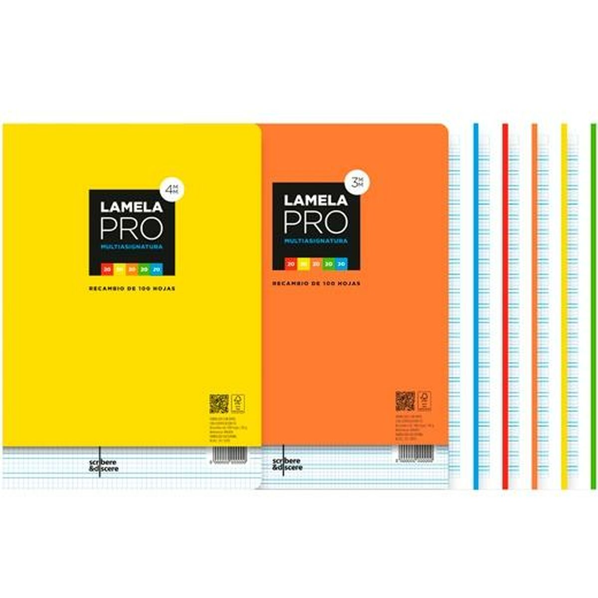 Replacement sheets Lamela Multicolour A4 100 Sheets 3 mm (5 Units)