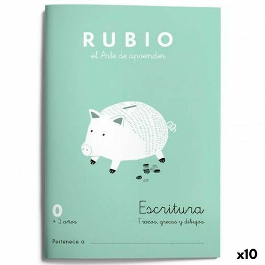 Cahier d'écriture et de calligraphie Rubio Nº0 A5 Espagnol 20 Volets (10 Unités)