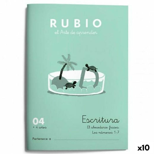 Cahier d'écriture et de calligraphie Rubio Nº04 A5 Espagnol 20 Volets (10 Unités)