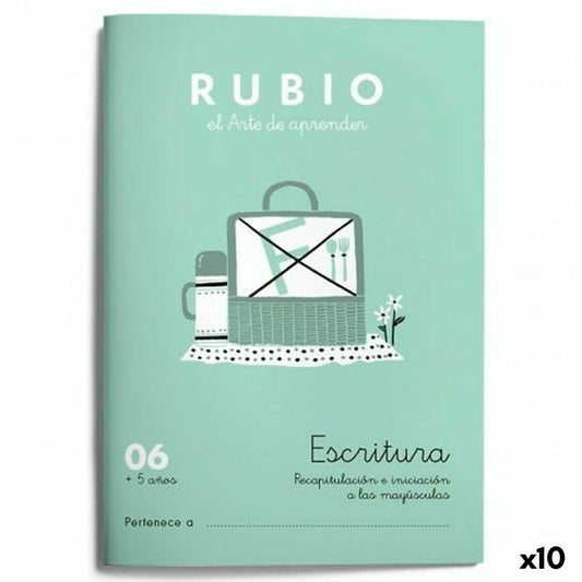 Cahier d'écriture et de calligraphie Rubio Nº06 A5 Espagnol 20 Volets (10 Unités)