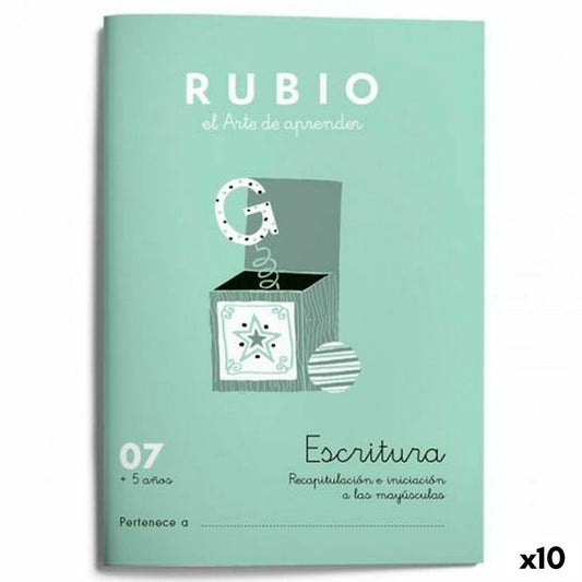 Cahier d'écriture et de calligraphie Rubio Nº07 A5 Espagnol 20 Volets (10 Unités)