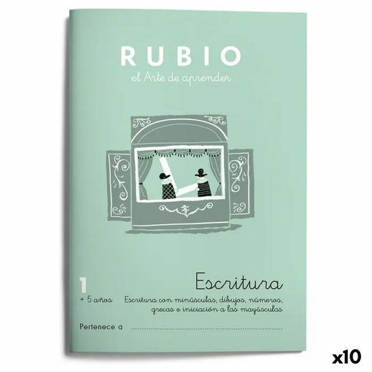 Schreib- und Kalligraphie-Notizbuch Rubio Nº1 A5 Spanisch 20 Blatt (10 Stück)