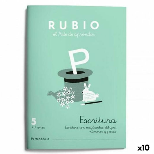 Cahier d'écriture et de calligraphie Rubio Nº05 A5 Espagnol 20 Volets (10 Unités)