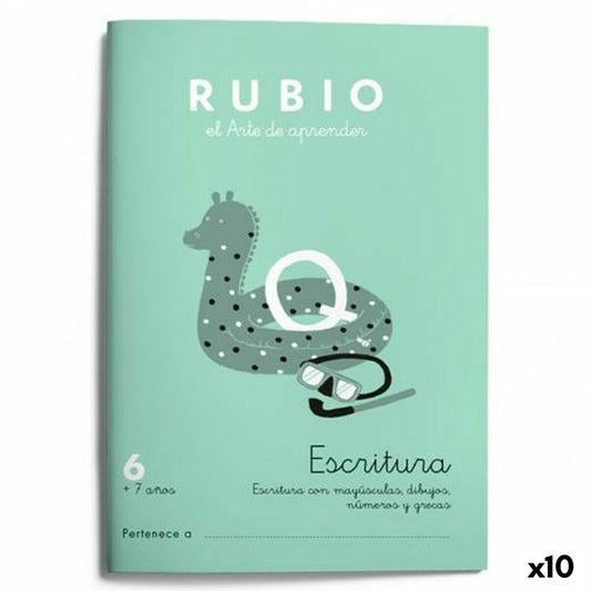 Cahier d'écriture et de calligraphie Rubio Nº06 A5 Espagnol 20 Volets (10 Unités)