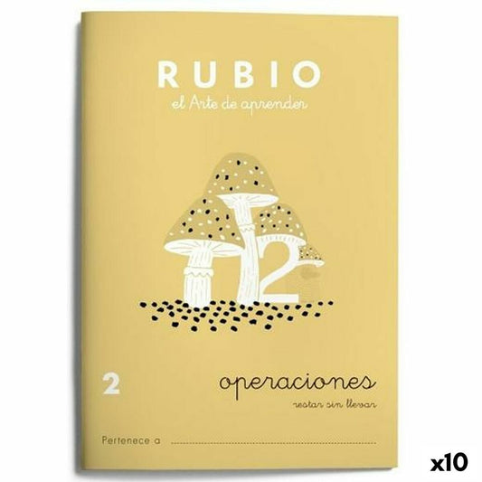Cahier de maths Rubio Nº2 A5 Espagnol 20 Volets (10 Unités)