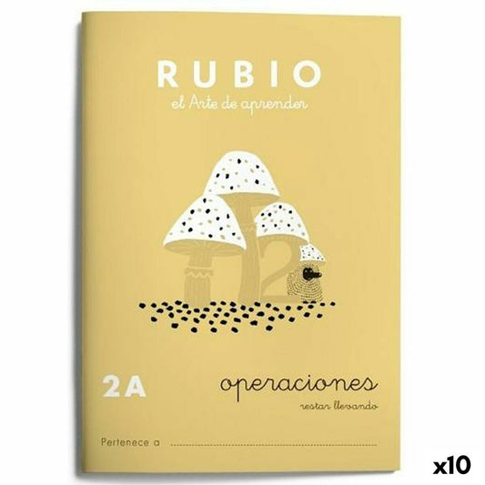 Maths exercise book Rubio Nº2A A5 Spanish 20 Sheets (10 Units)