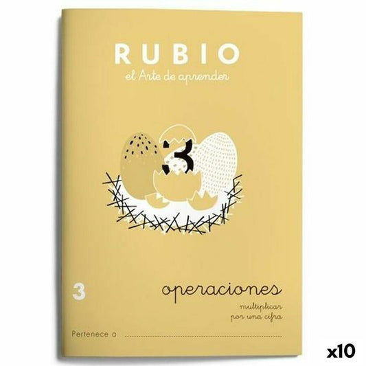 Cahier de maths Rubio Nº3 A5 Espagnol 20 Volets (10 Unités)