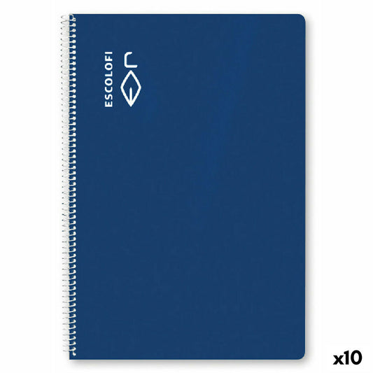 Notizbuch ESCOLOFI Blau Din A4 50 Blatt (10 Stück)