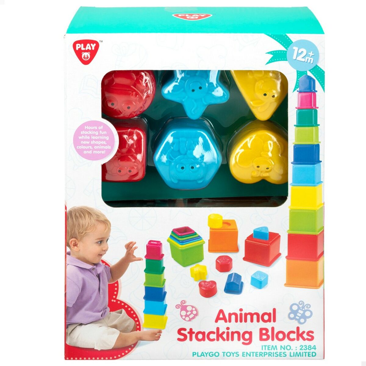 Blocs Empilables PlayGo 16 Pièces 4 Unités 10,5 x 9 x 10,5 cm