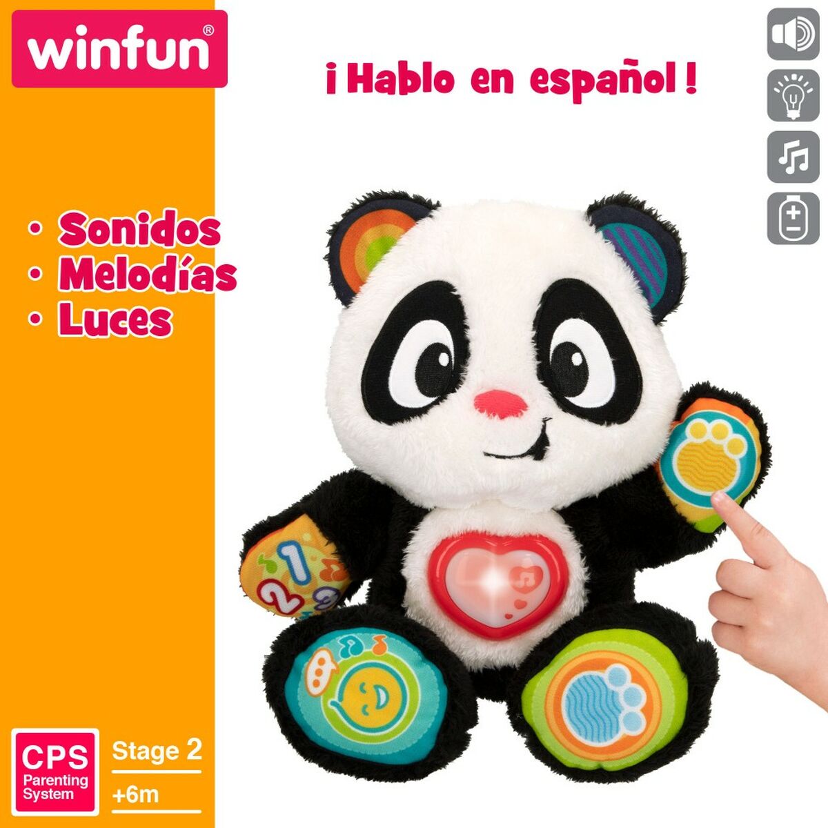 Baby toy Winfun Panda bear 27 x 33 x 14 cm (4 Units)