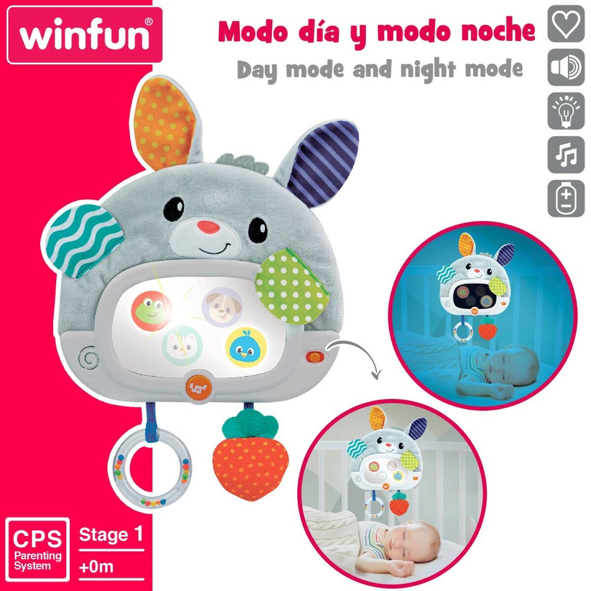 Baby-Spielzeug Winfun Hase 25 x 35 x 2,5 cm (4 Stück)