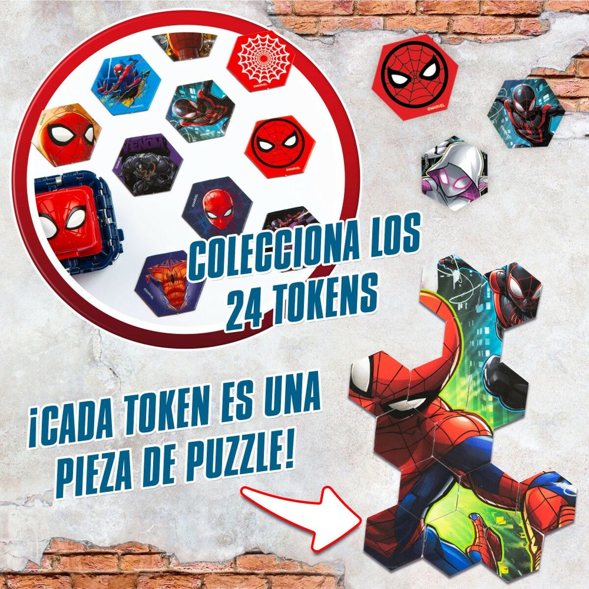 Geschicklichkeitsspiel Spider-Man Battle Cubes (12 Stück)
