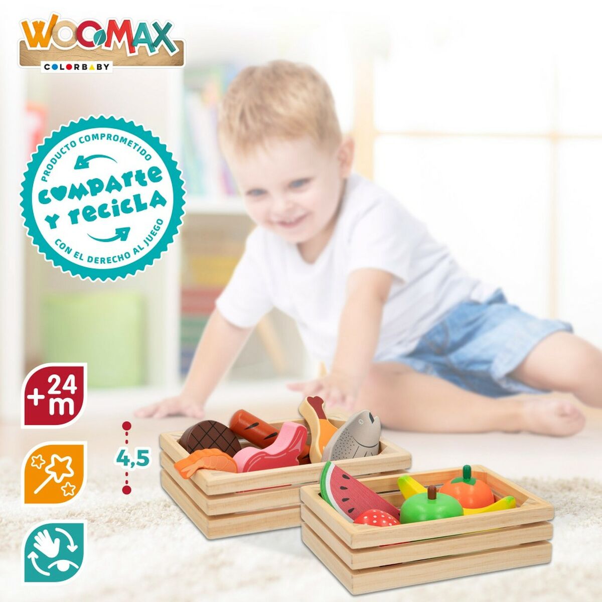Kit aus Spielzeuglebensmittel Woomax 12 Stücke (4 Stück)