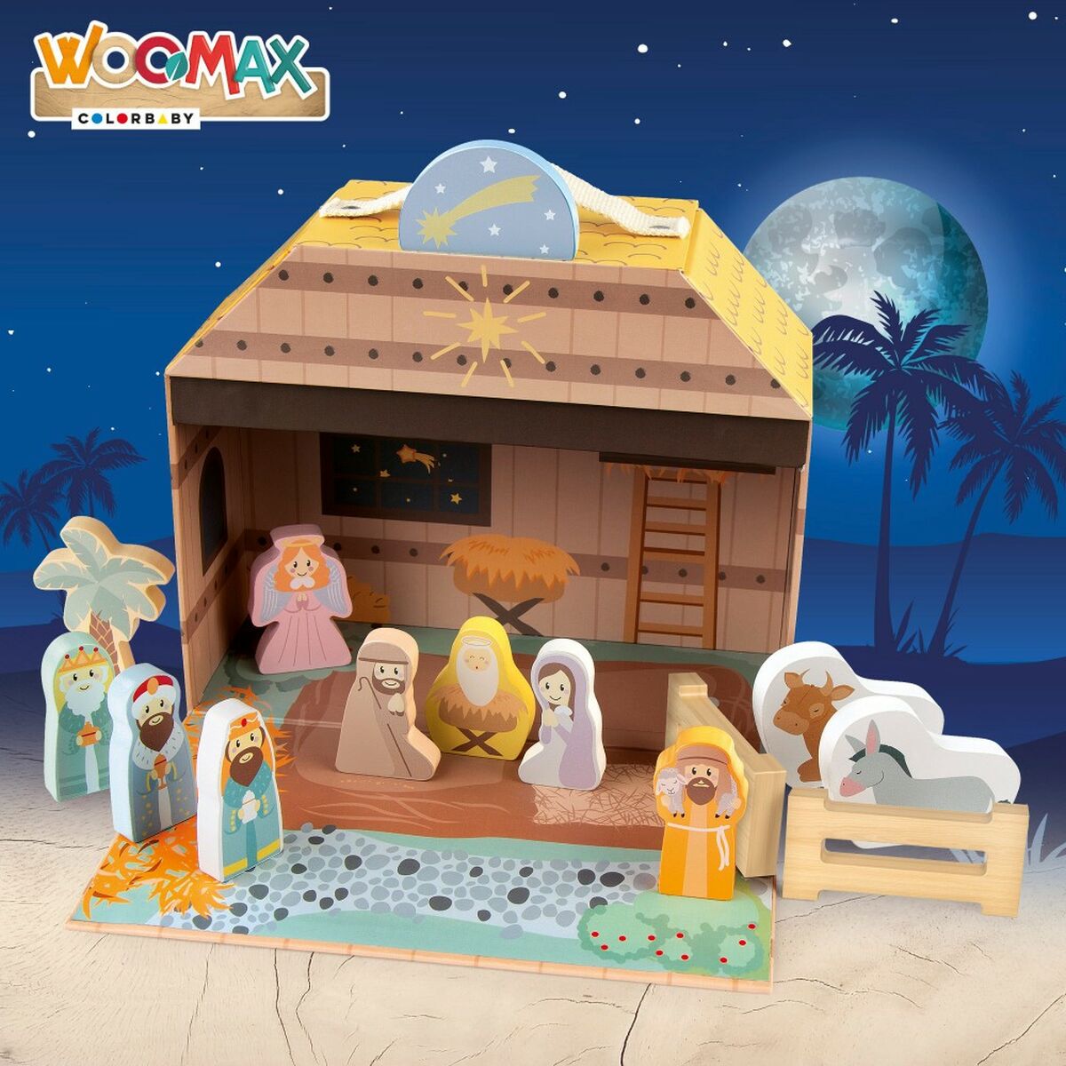 Crèche de Noël Woomax 15 Pièces 24,5 x 20,5 x 24,5 cm (6 Unités)