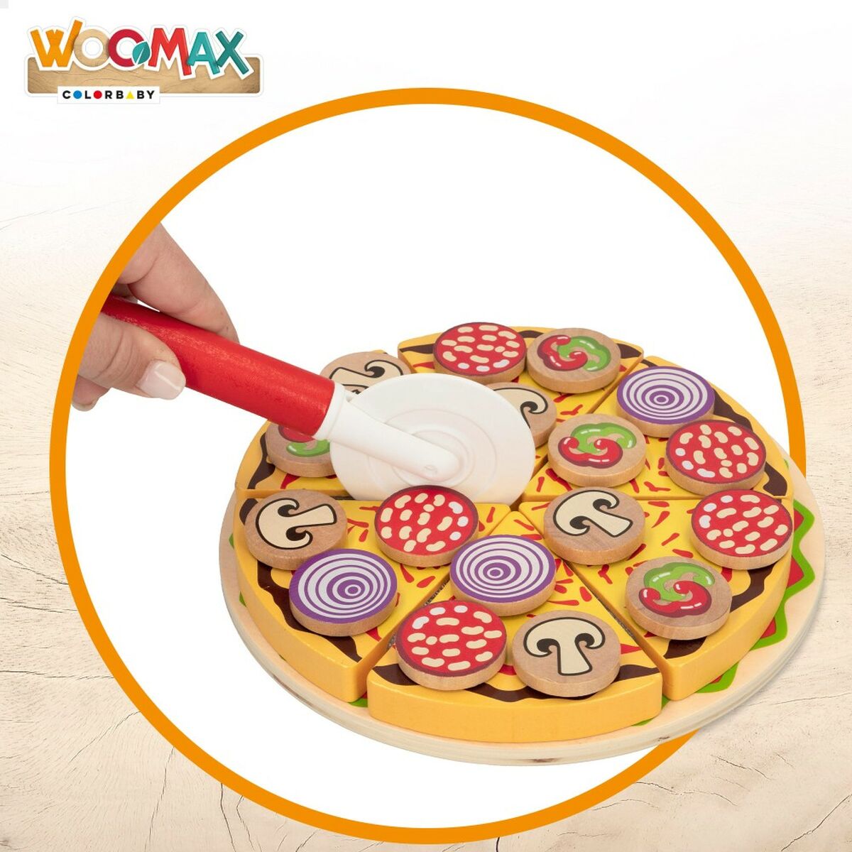 Spiel aus Holz Woomax Pizza 27 Stücke (6 Stück)