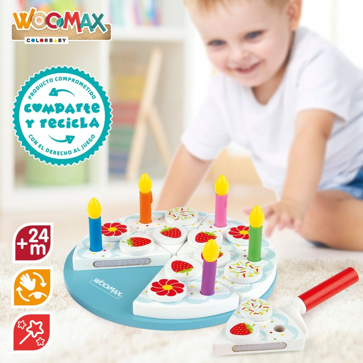 Wooden Game Woomax Tarta 26 Pieces (6 Units)