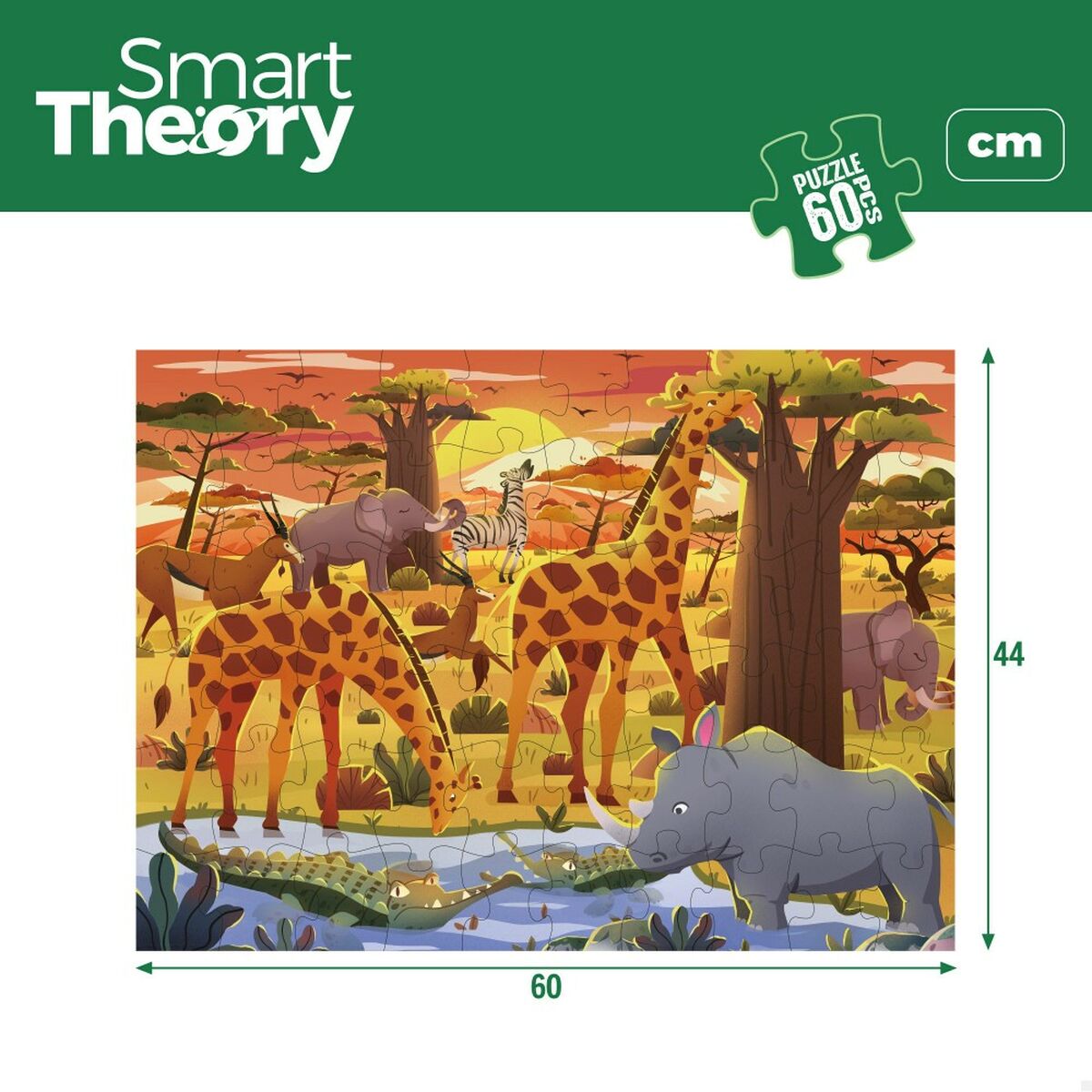 Child's Puzzle Colorbaby Wild Animals 60 Pieces 60 x 44 cm (6 Units)