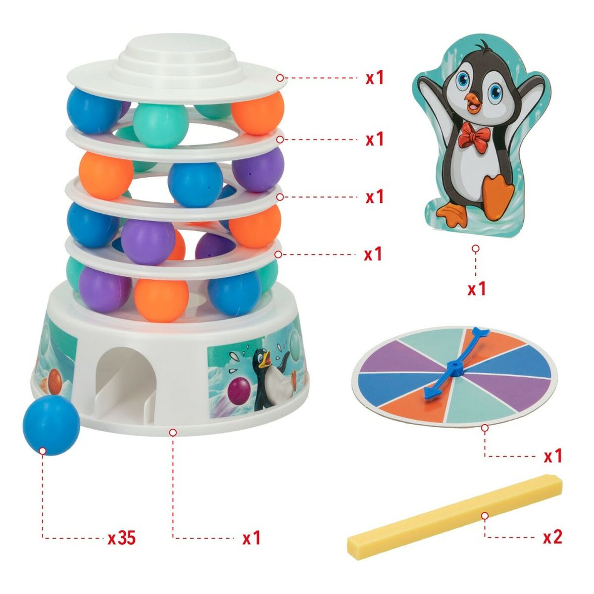 Jeu de société Colorbaby Pingouin (6 Unités)