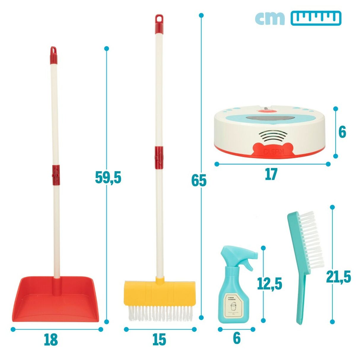 Kit de nettoyage et de rangement Colorbaby My Home 17 x 6 x 17 cm (2 Unités)