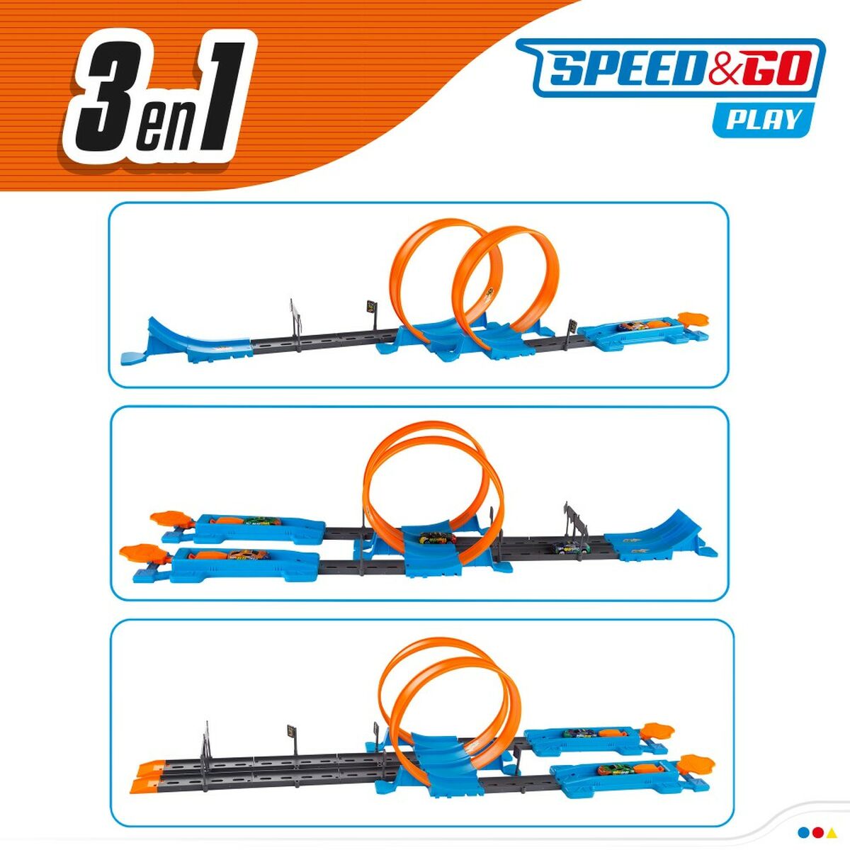 Akrobatikbahn Speed & Go 4 autos 4 Stück 112,5 x 22 x 25 cm