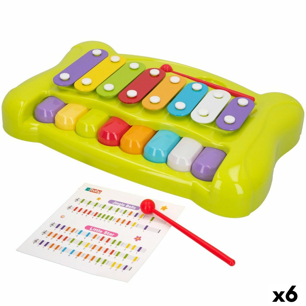 Musik-Spielzeug Colorbaby Metall Kunststoff 34 x 6 x 21 cm (6 Stück)