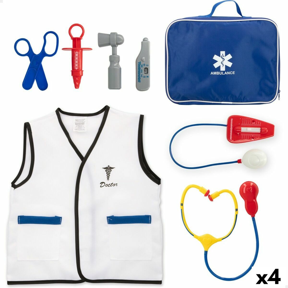 Coffret Médical avec Accessoires en jouet Colorbaby Médecin (4 Unités)