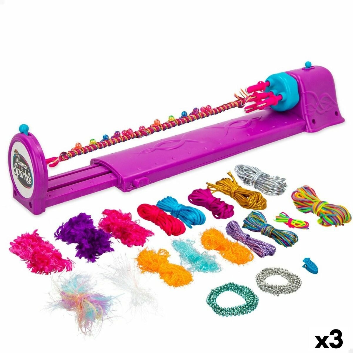 Kit de création de bracelets Cra-Z-Art SHIMMER N SPARKLE MAKE YOUR BRACELET Plastique 40 x 7 x 8,5 cm (3 Unités)