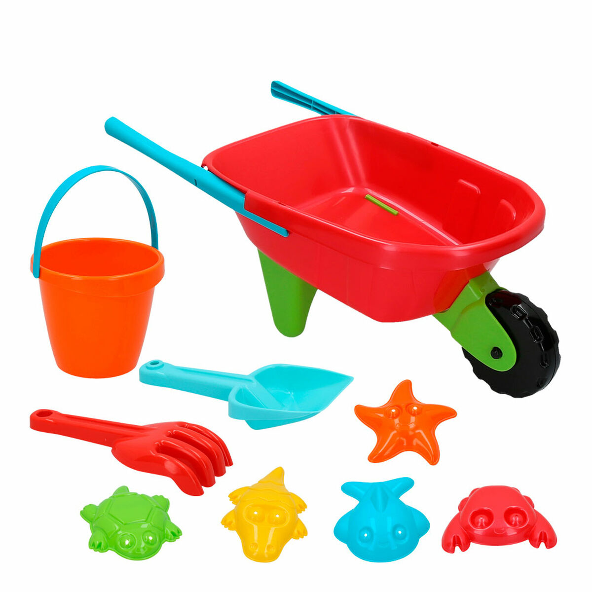 Set de jouets de plage Colorbaby Chariot polypropylène (10 Unités)