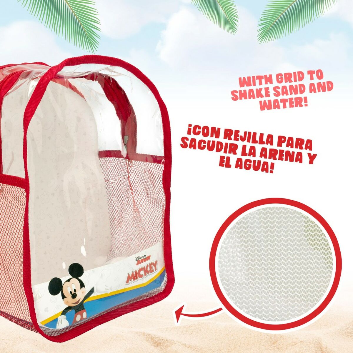 Beach toys set Mickey Mouse Ø 18 cm polypropylene (12 Units)